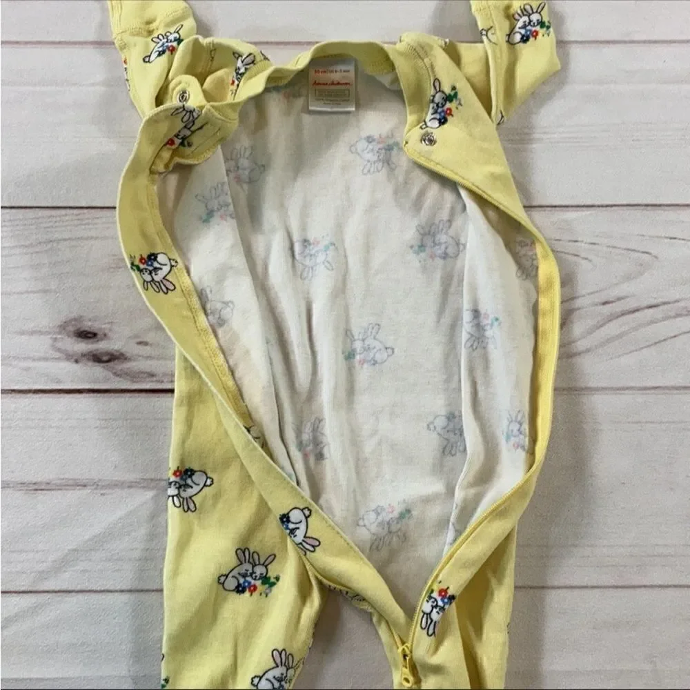 Hanna Andersson Yellow Bunny Zip Up Sleeper